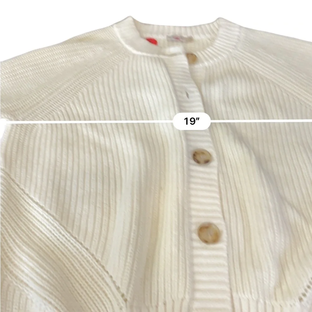 Faherty Ivory Ribbed Button Cardigan - Picture 11 of 13